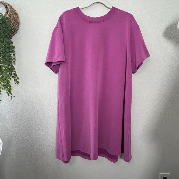 Lululemon All Yours Softstreme T-Shirt Dress Vivid Plum Size Large 12 Athleisure - Picture 3 of 10